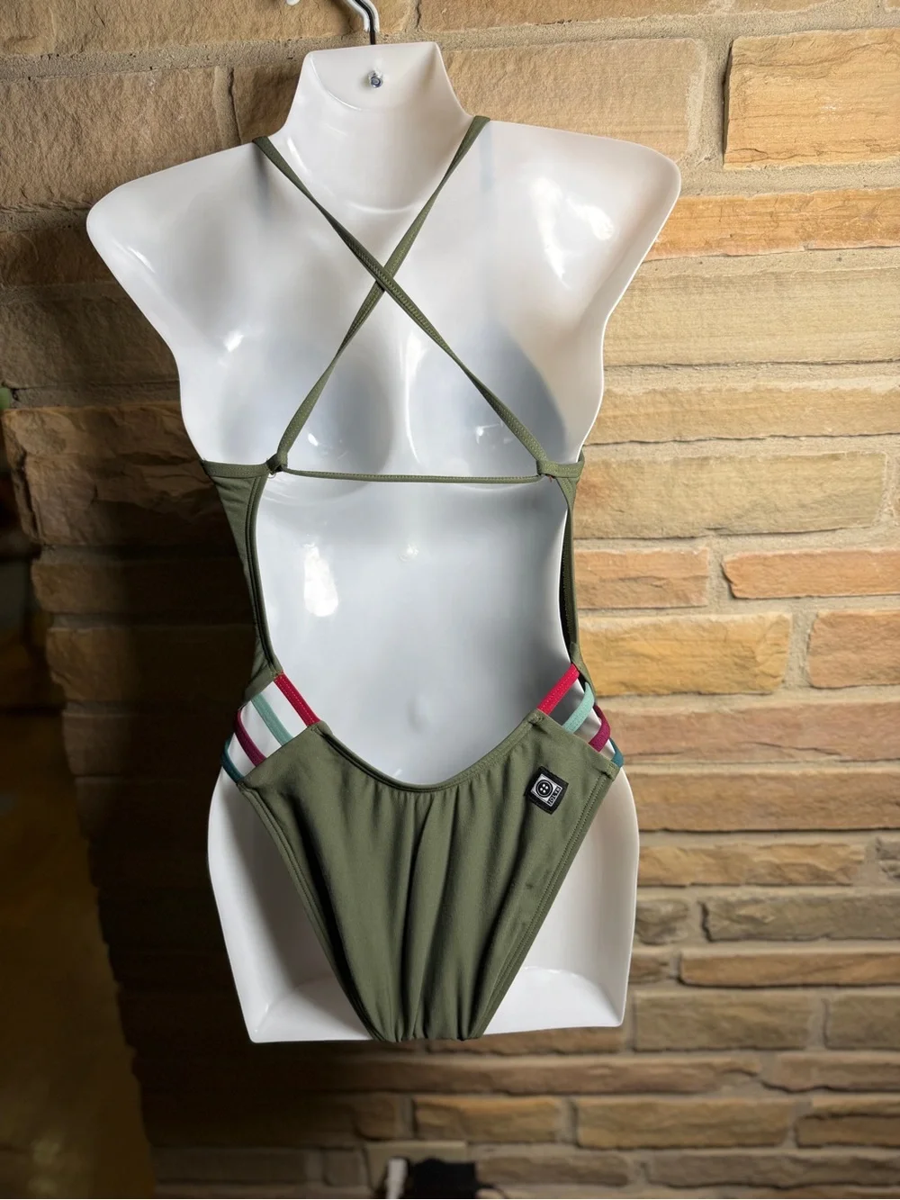 Jolyn Clothing Julian 2 Olive One-Piece Swimsuit with Thin Straps